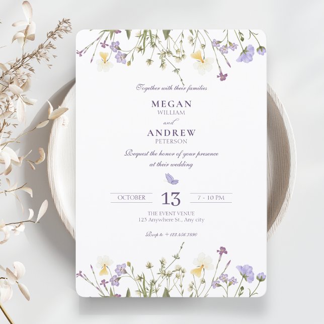 Invitación Boda Purple Rustic Wildflowers (Subido por el creador)