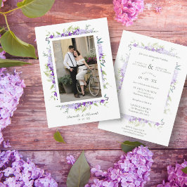 Invitación Boda Purple Shades Flores y ramas Foto