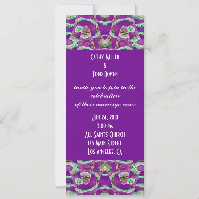 Invitación boda púrpura (Anverso)