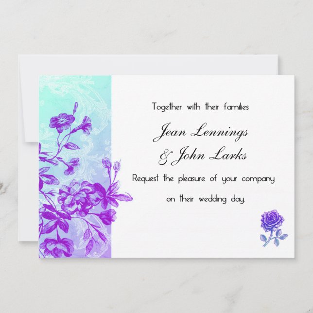 Invitación Boda (púrpura) (Anverso)