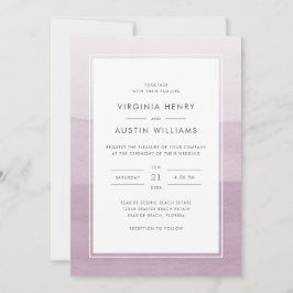 Invitación Boda púrpura acuarela moderna