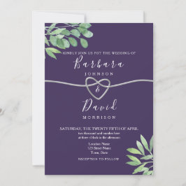 Invitación Boda púrpura botánico