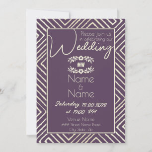 Invitación Boda púrpura de ciruela tribal africana