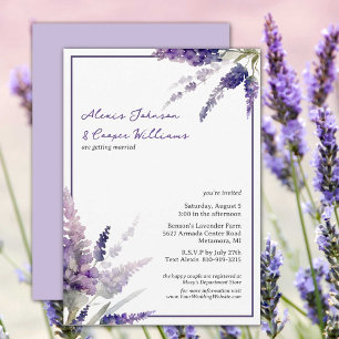 Invitación Boda púrpura de las flores de boho rústico