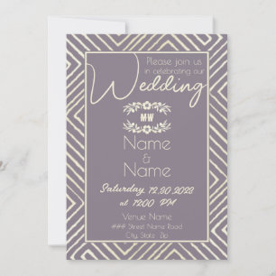 Invitación Boda púrpura de polvo tribal africano