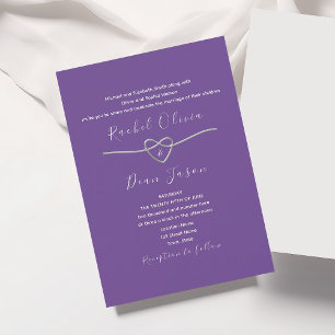 Invitación Boda púrpura moderno minimalista