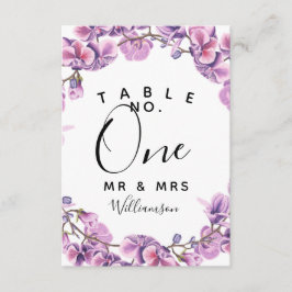 Invitación boda púrpura Número de tabla fiesta/boda