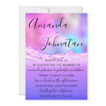 Boda Púrpura Océano Olas Rosa Playa Océana