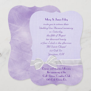 Invitación boda púrpura pastel ceremonia de renovación
