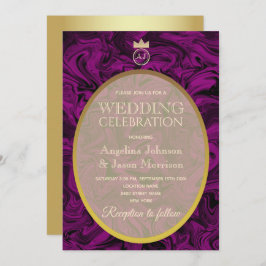 Invitación Boda púrpura simple y elegante