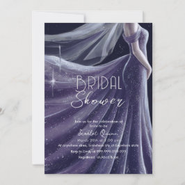 Invitación boda púrpura vestido ducha de novia #3