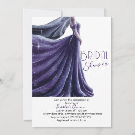 Invitación boda púrpura vestido ducha de novia #4