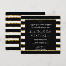 Boda Purpurina blanco y dorado negro