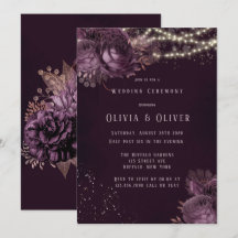 Boda Purpurina de Luces Peony de Oro Púrpura y Ros