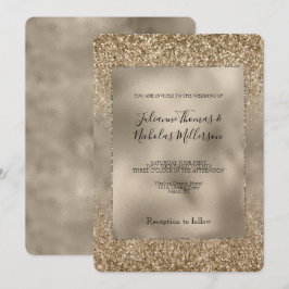 Invitación Boda Purpurina Gold Glam Glitzy