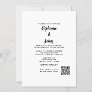 Invitación Boda QR Code Simple Elegant Script Classic 2024