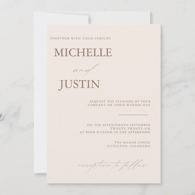 Invitación Boda QR Minimalista Moderna (Anverso)