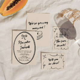 Invitación Boda quirky moderno y original de cosecha manual