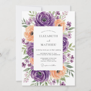 Invitación Boda Radiante de Primavera con Albaricoque Púrpura