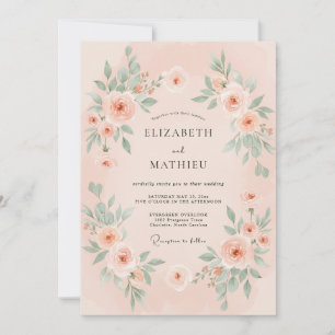 Invitación Boda Radiante de Primavera con Rosa Tostado