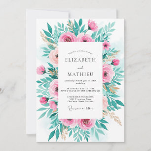 Invitación Boda radiante de primavera en rosa