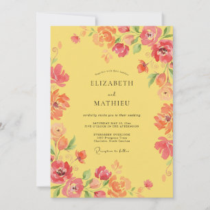 Invitación Boda Radiante de Verano Amarillo