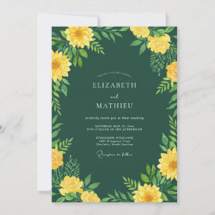 Invitación Boda Radiante de Verano en Verde Cazador