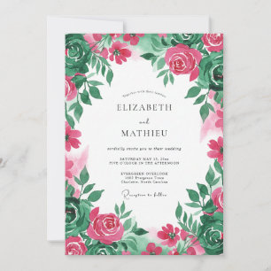 Invitación Boda Radiante de Verano Fucsia