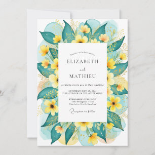 Invitación Boda Radiante de Verano Turquesa
