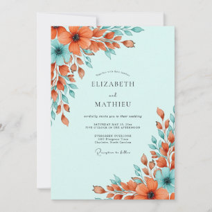 Invitación Boda Radiante de Verde Menta en Primavera