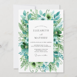 Invitación Boda Radiante de Verde Turquesa y Naturaleza