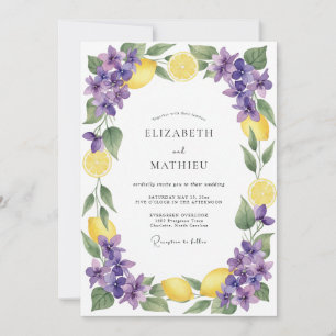 Invitación Boda Radiante de Violeta Amarillo y Cítrico