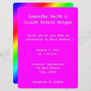 Invitación Boda Rainbow Ombre Magenta