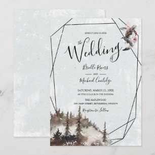 Invitación Boda Raven, Forest y Crescent Moon