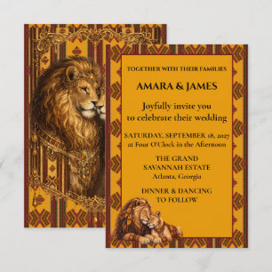 Invitación Boda Real Africana de León - Geometría de Lujo