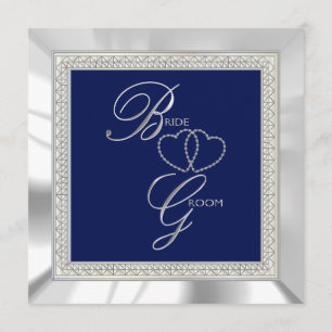 Invitación Boda real azul y plateado