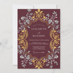 Invitación Boda Real Borgoña Barroca