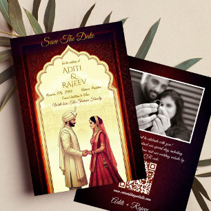 Invitación Boda Real del Palacio Indio Salven El Código QR De