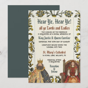 Invitación Boda Real del Renacimiento Medieval