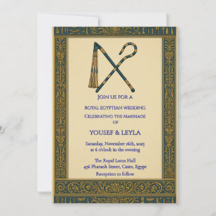 Invitación Boda Real Egipcio Crook & Flail Gold