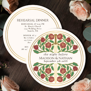 Invitación Boda Real Espada Floral Cream Gold Ensayo 