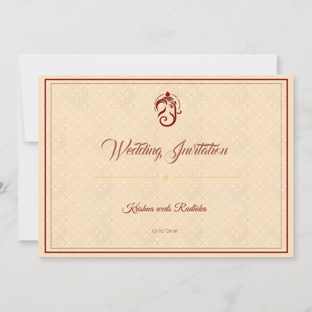 Invitación Boda real india etnico lujo palacio  (Reverso)