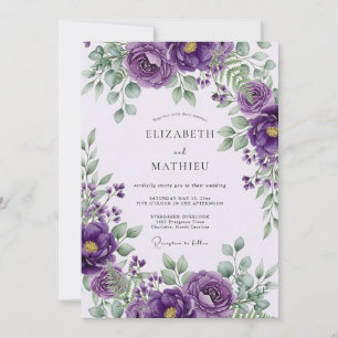 Invitación Boda Real Púrpura de Primavera