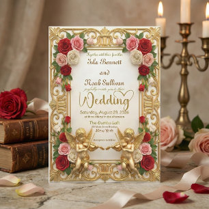 Invitación Boda Real Querubín de Cuento de Hadas Europeo Anti