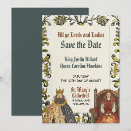 Invitación Boda Real Renacimiento Medieval Guardar la Fecha