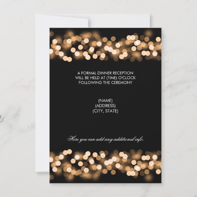 Invitación Boda Recepción Dorado Hollywood Glam (Anverso)