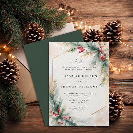 Invitación Boda Red Elegant de Navidades de la Verdemia de In