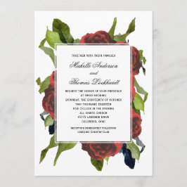 Invitación Boda Red Rose Bouquet Floral