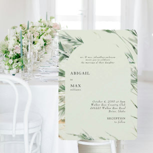 Invitación Boda redondeado de follaje moderno de sabio ligero