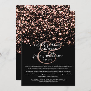 Invitación Boda reducido de Rosa Gold Midnight Glam